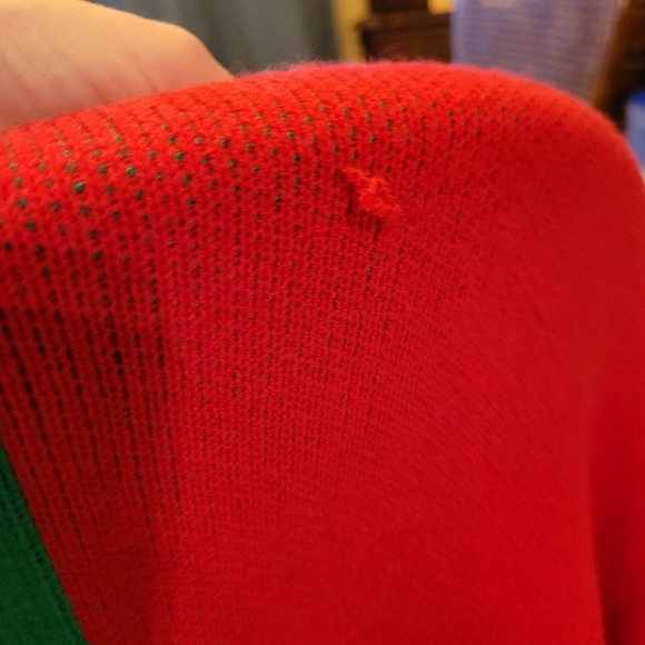 Festive Holiday Snowman Cardigan Open Sweater Colour Block M/L - Picture 11 of 11